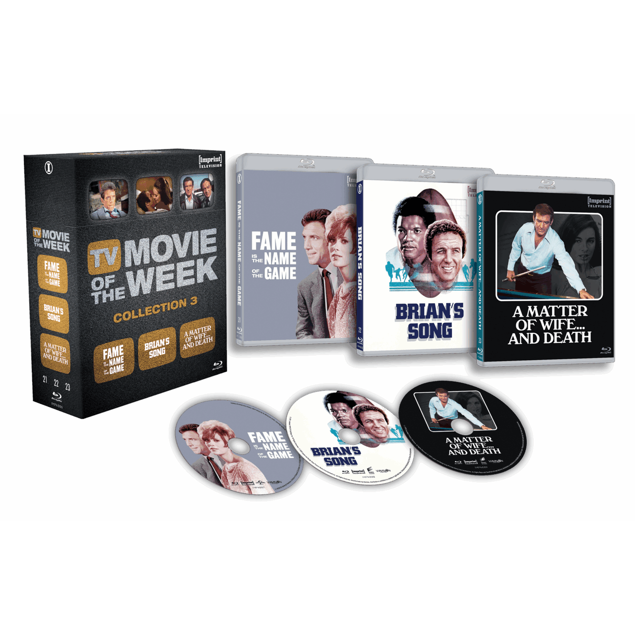 TV Movie Of The Week Collection Three limited edition 3-disc Blu-ray set with three classic 60s and 70s TV movies in hardbox packaging, region free.