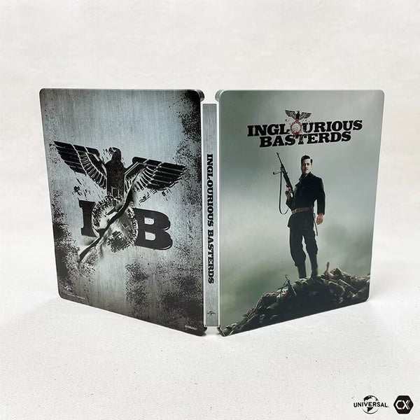 Inglourious Basterds 4K UHD limited edition steelbook with embossed full slip and exclusive extras displayed on white background