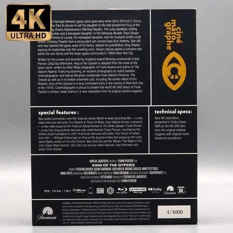 King of the Gypsies 4K UHD and Blu-Ray special edition mediabook with archival interviews and new video essays