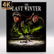 Vinegar Syndrome 4K Ultra HD Blu-ray cover of The Last Winter horror film with two men in winter gear and eerie green smoke over icy landscape