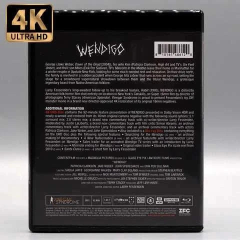 Vinegar Syndrome Wendigo and The Last Winter 4K UHD Blu-ray slipcase with bonus features and 40-page book.