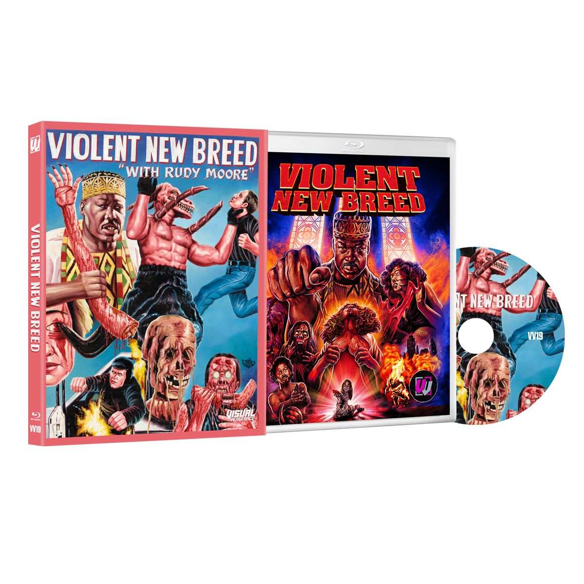 Violent New Breed collector's edition Blu-Ray with slipcover and bonus content featuring horror and blaxploitation artwork
