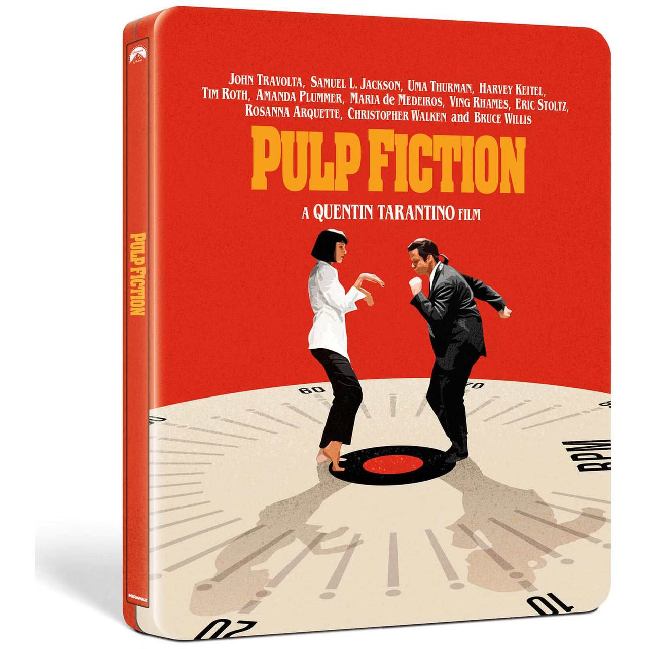 Pulp Fiction limited edition UK steelbook 4K UHD and Blu-Ray pre-order with iconic dance scene cover art
