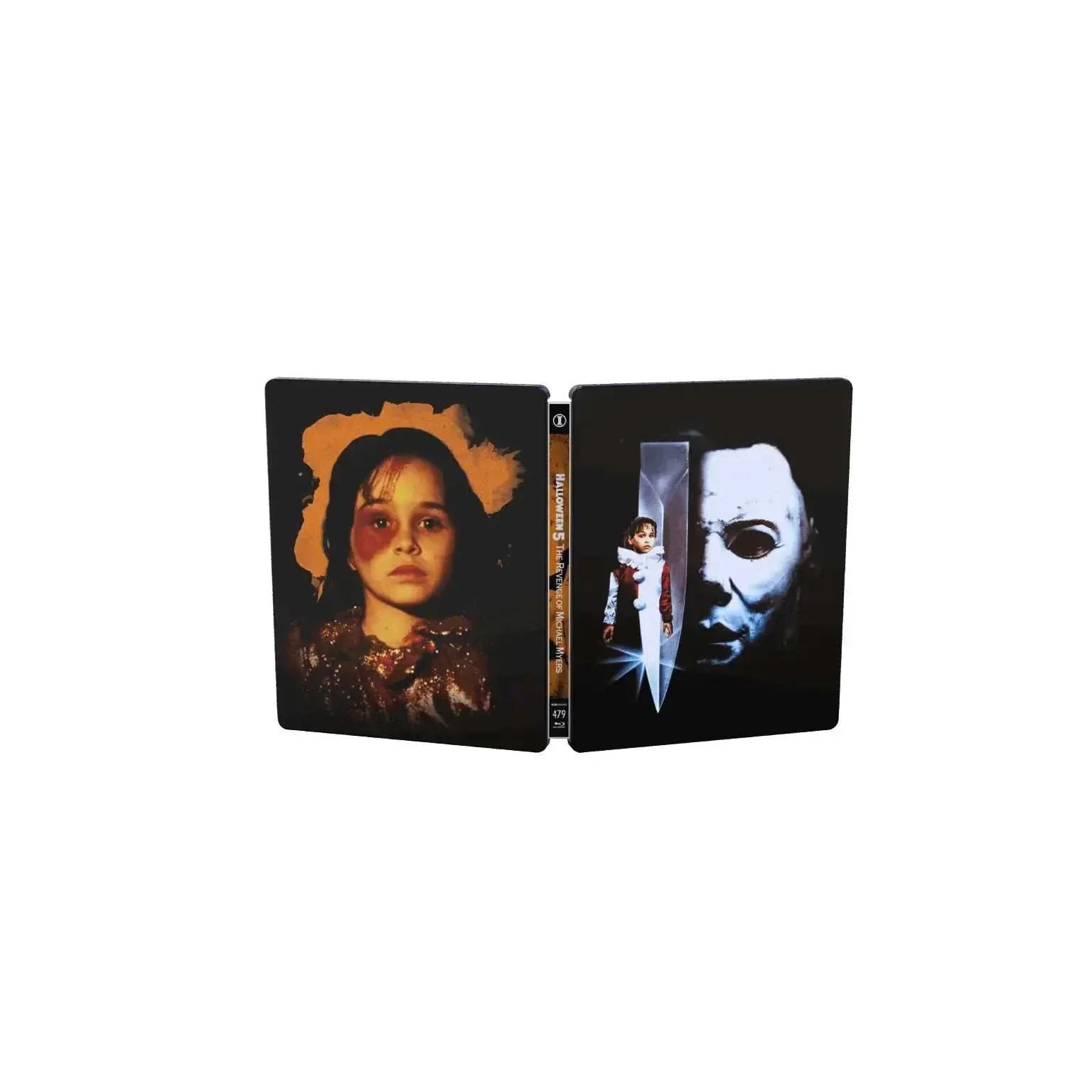 Halloween I – V limited edition steelbook Blu-ray set featuring iconic horror artwork and Michael Myers mask design