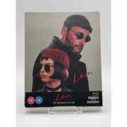 Leon Limited Definitive Edition Steelbook 4K Ultra HD + Blu-Ray cover featuring artistic portrait of main characters.