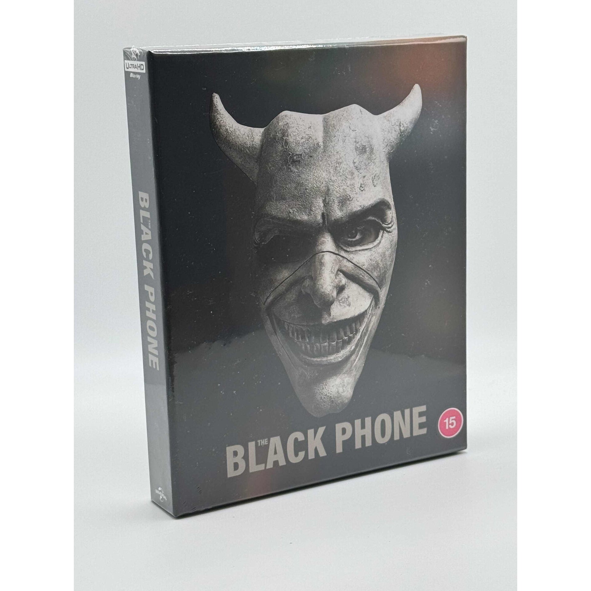 Black Phone Limited Collectors Edition Steelbook 4K Ultra HD + Blu-Ray w/ Rigid Slipcase front cover and left side live picture