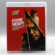 Psycho Therapy Blu-Ray cover with Steve Buscemi and dramatic red background featuring faces of main characters and title text