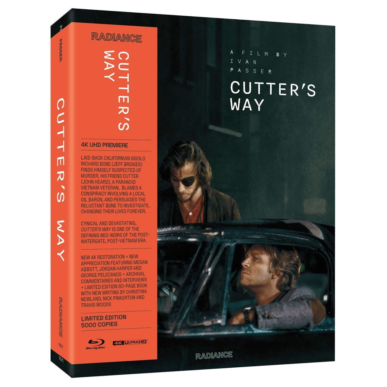 Cutter's Way 4K Ultra HD limited edition rigid box set with booklet and Blu-Ray by Radiance Films US