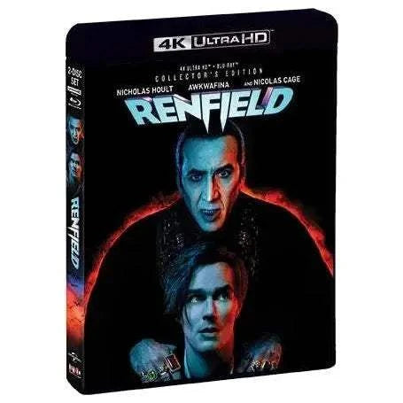 Renfield 4K UHD Blu-Ray Collector's Edition with slipcover showing Nicholas Hoult and Nicolas Cage.