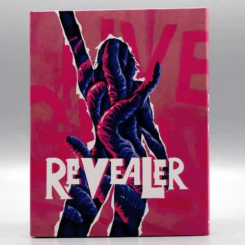 Revealer Blu-Ray slipcover with dark tentacle artwork on pink background