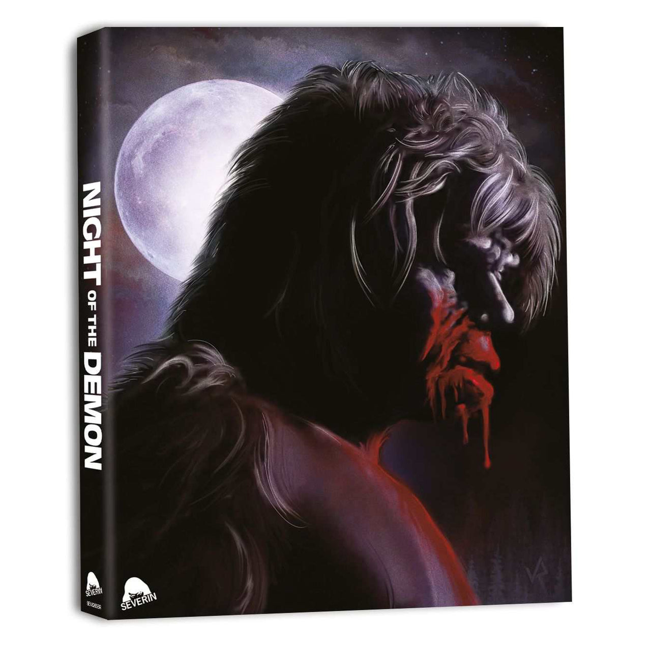 Night Of The Demon Blu-Ray with slipcover featuring Bigfoot horror film cover art under full moon
