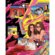 Suicide Club 2001 4K UHD Blu-Ray limited edition slipcover cover art with animated characters and subway scene
