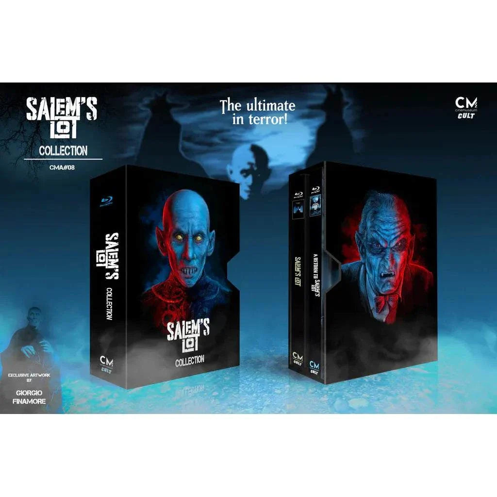 Salem's Lot Collection Standard Box Set with 2 mediabooks and 3 Blu-rays featuring exclusive horror artwork by Giorgio Finamore and Fright Rags