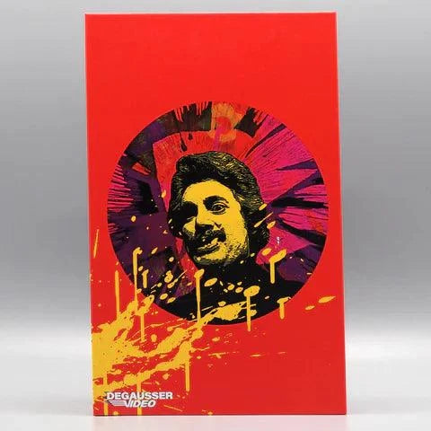 Limited Edition Deluxe LED VHS of "Satan's Black Wedding" by Degausser Video, featuring vibrant cover art in red and yellow.