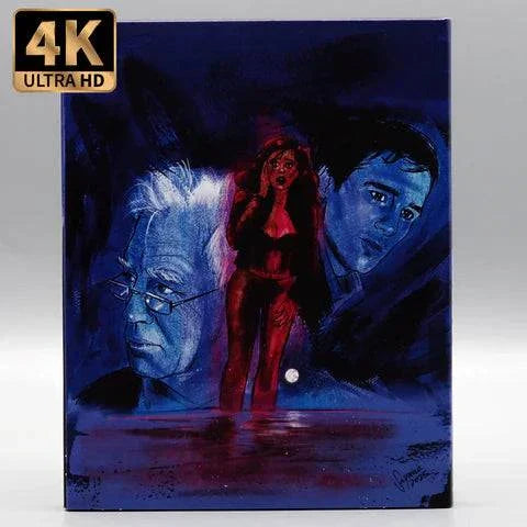 Vinegar Syndrome Sleepless 4K UHD Blu-Ray limited edition slipcover cover art with illustrated faces and dark blue tones