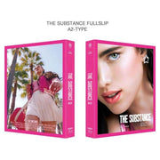 The Substance Steelbook Fullslip A2 Limited Edition, 4K UHD + Blu-Ray, pink packaging.