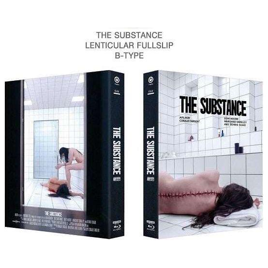 Limited edition "The Substance" Steelbook with lenticular fullslip, 4K UHD + Blu-Ray discs, Type B edition.