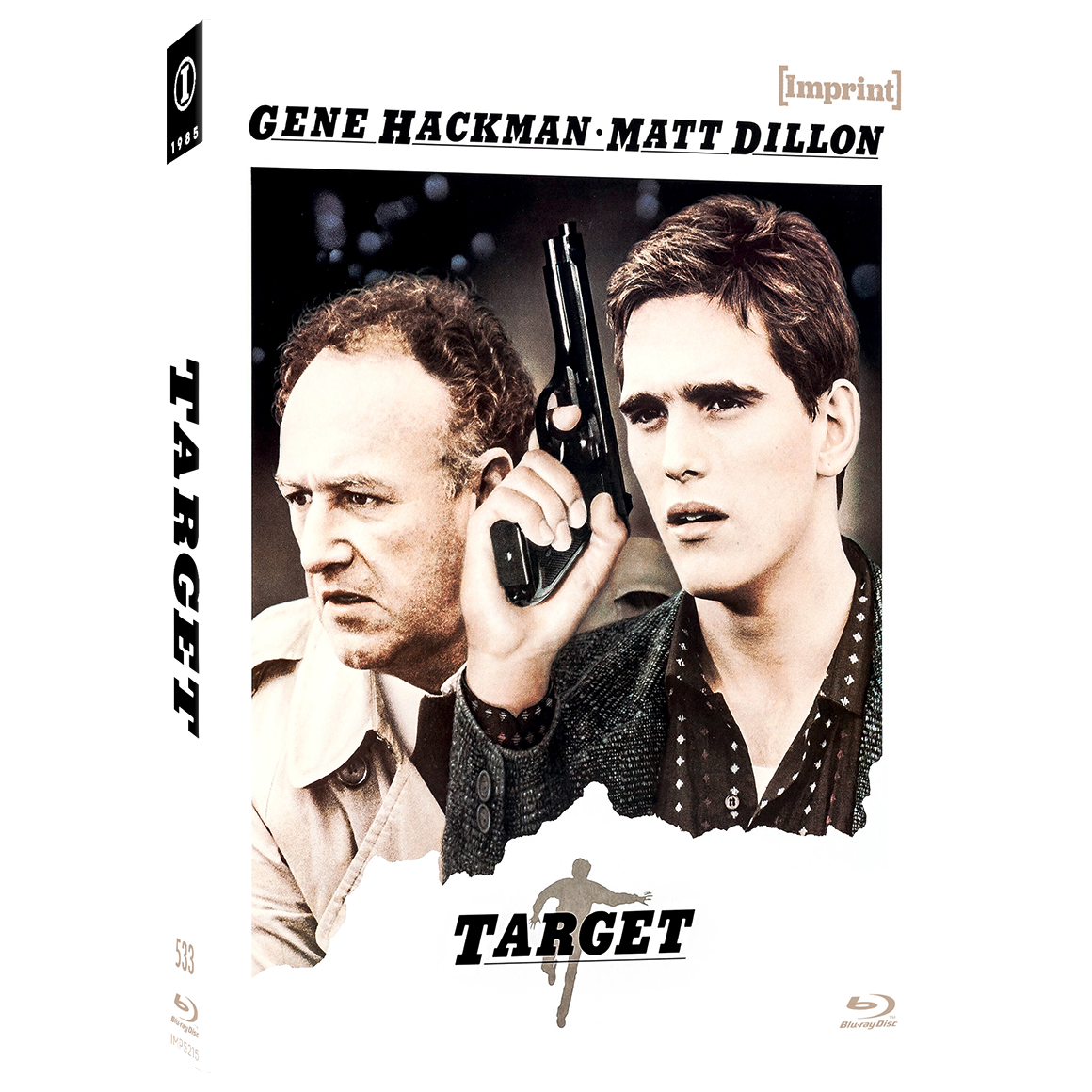 Target (1985) Blu-ray limited edition slipcover featuring Gene Hackman and Matt Dillon in espionage thriller packaging