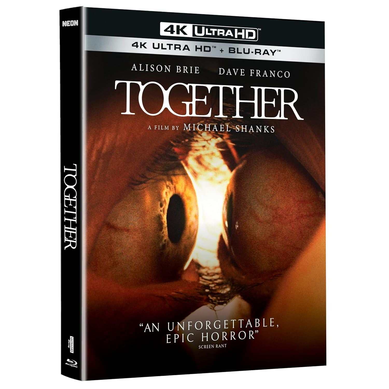 Together 4K UHD movie Blu-Ray cover featuring horror film by Michael Shanks with Alison Brie and Dave Franco
