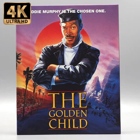 Vinegar Syndrome Ultra 4K UHD The Golden Child Blu-Ray with slipcase featuring Eddie Murphy.
