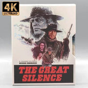 The Great Silence 4K UHD and Blu-ray limited edition slipcase and slipcover set with artwork and 4K Ultra HD logo