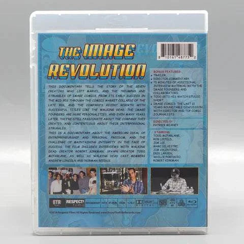 The Image Revolution Blu-Ray limited edition slipcover packaging featuring Image Comics founders and documentary highlights