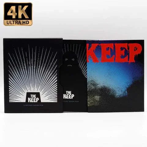The Keep 4K UHD and Blu-Ray limited edition hardcase with slipcover and booklet
