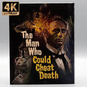 Vinegar Syndrome The Man Who Could Cheat Death 4K UHD Blu-Ray limited edition slipcase and booklet cover art