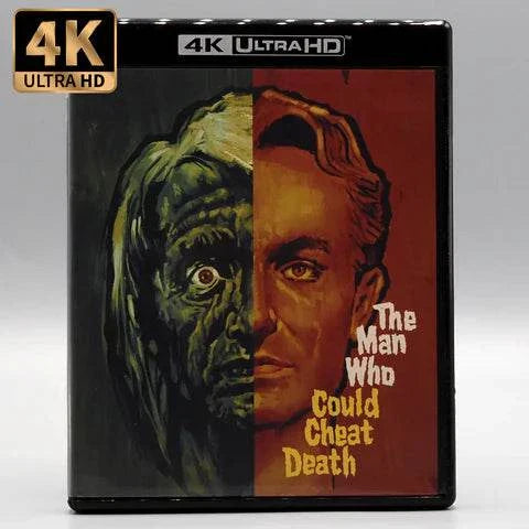 Vinegar Syndrome 4K UHD Blu-ray of The Man Who Could Cheat Death with limited edition slipcase and booklet