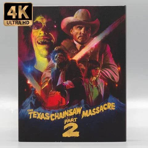 Vinegar Syndrome Texas Chainsaw Massacre 2 4K UHD Blu-ray limited edition slipcover cover art
