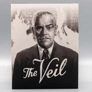 The Veil Blu-Ray limited edition slipcase with black and white portrait of Boris Karloff