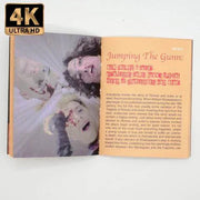 Vinegar Syndrome Tromeo & Juliet limited edition 4K UHD Blu-ray with slipcase and booklet showing open booklet page with horror-themed artwork and text