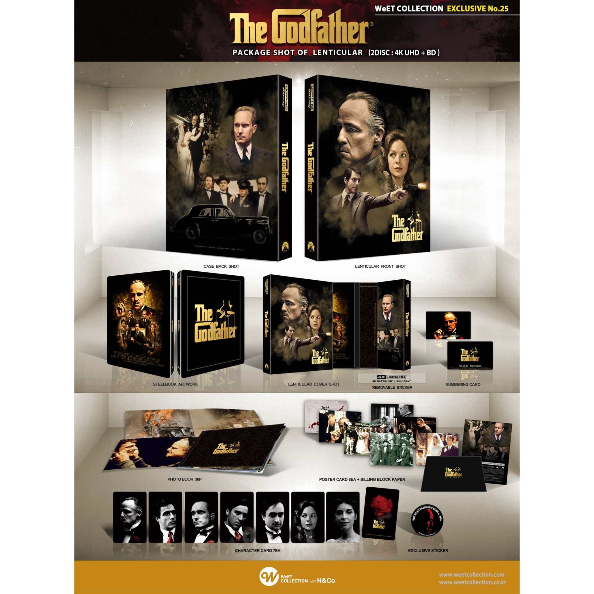 The Godfather 4K UHD + Blu-Ray Steelbook with B Lenticular Slip, WeET Collection Exclusive No. 25 packaging