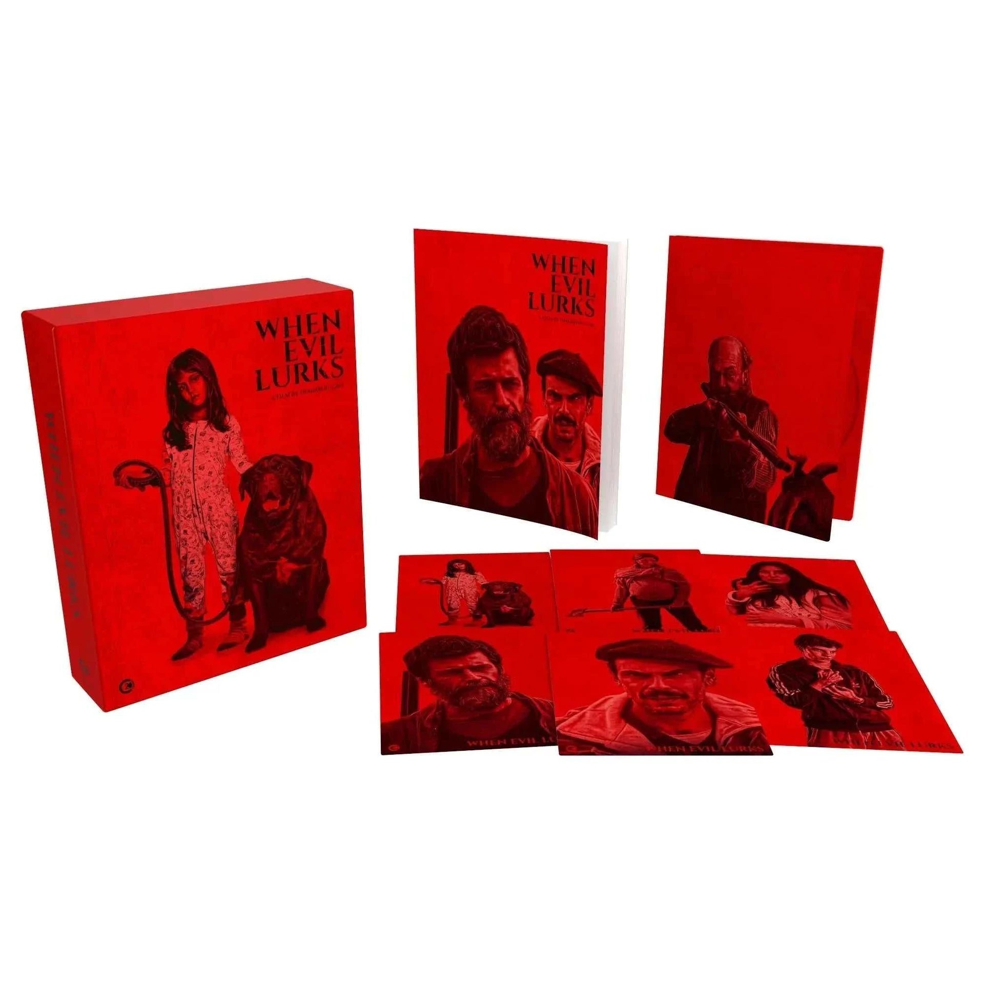 Limited Edition "When Evil Lurks" 4K Ultra HD + Blu-Ray set with slipcase, features, and collectibles.