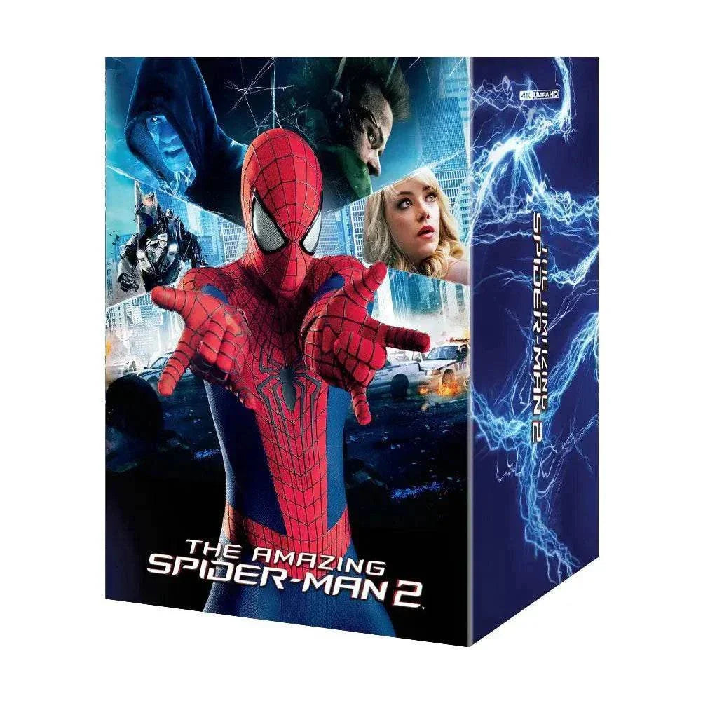 The Amazing Spider-Man 2 Steelbook 4K UHD and Blu-Ray with Spider-Man front cover artwork and exclusive Manta Lab design