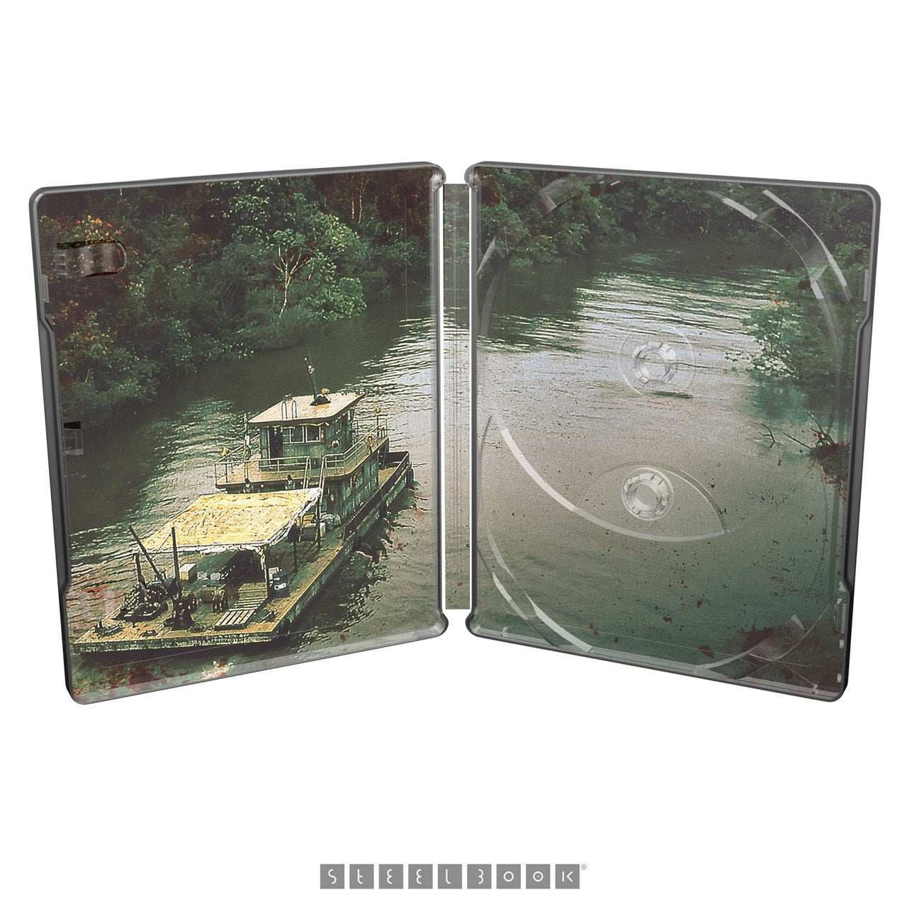 Open edition steelbook case interior showing river scene from Anaconda (1997) UK 4K Ultra HD pre-order