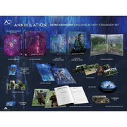 Annihilation 4K UHD XL-A Full Slip WEA Steelbook set by Astro Creations with exclusive artwork, enamel pin, art cards, booklet, and 4K disc