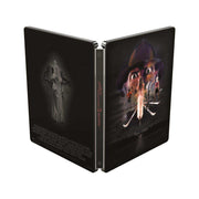 A Nightmare On Elm Street 1-7 Limited Edition Steelbook 4K Ultra HD Blu-Ray set with Freddy Krueger artwork and steel outer case