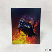 Backdraft 30th Anniversary limited edition 4K UHD steelbook with firefighter helmet and flames design