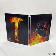 Backdraft 30th Anniversary limited edition 4K UHD and Blu-Ray steelbook with full slip cover featuring fiery hammer and firefighter helmet designs