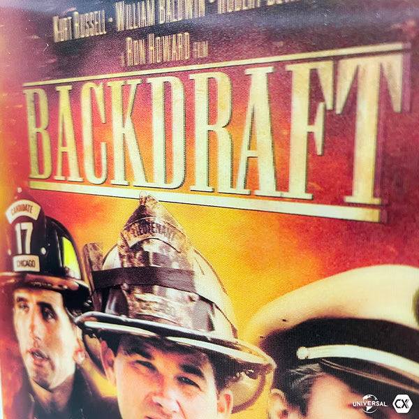 Backdraft 30th Anniversary 4K UHD and Blu-Ray limited edition steelbook with full slip, poster, lenticular card, and booklet.