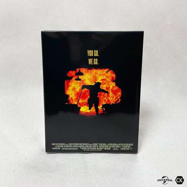 Backdraft 30th Anniversary 4K UHD and Blu-Ray limited edition steelbook with fire scene cover art and extras