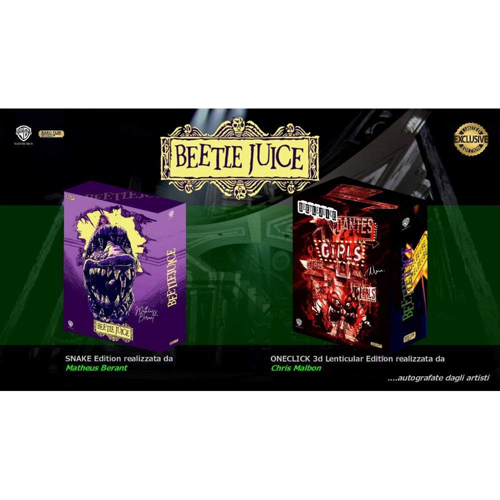 Beetlejuice 4K UHD collector's editions Snake and One-Click Lenticular with exclusive artwork and extras