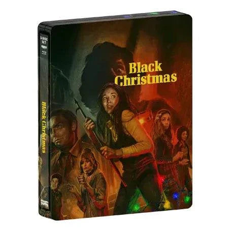 Black Christmas 4K UHD limited edition steelbook with horror movie artwork and characters on cover