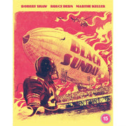 Black Sunday 1977 limited edition Blu-ray cover with blimp and football player artwork