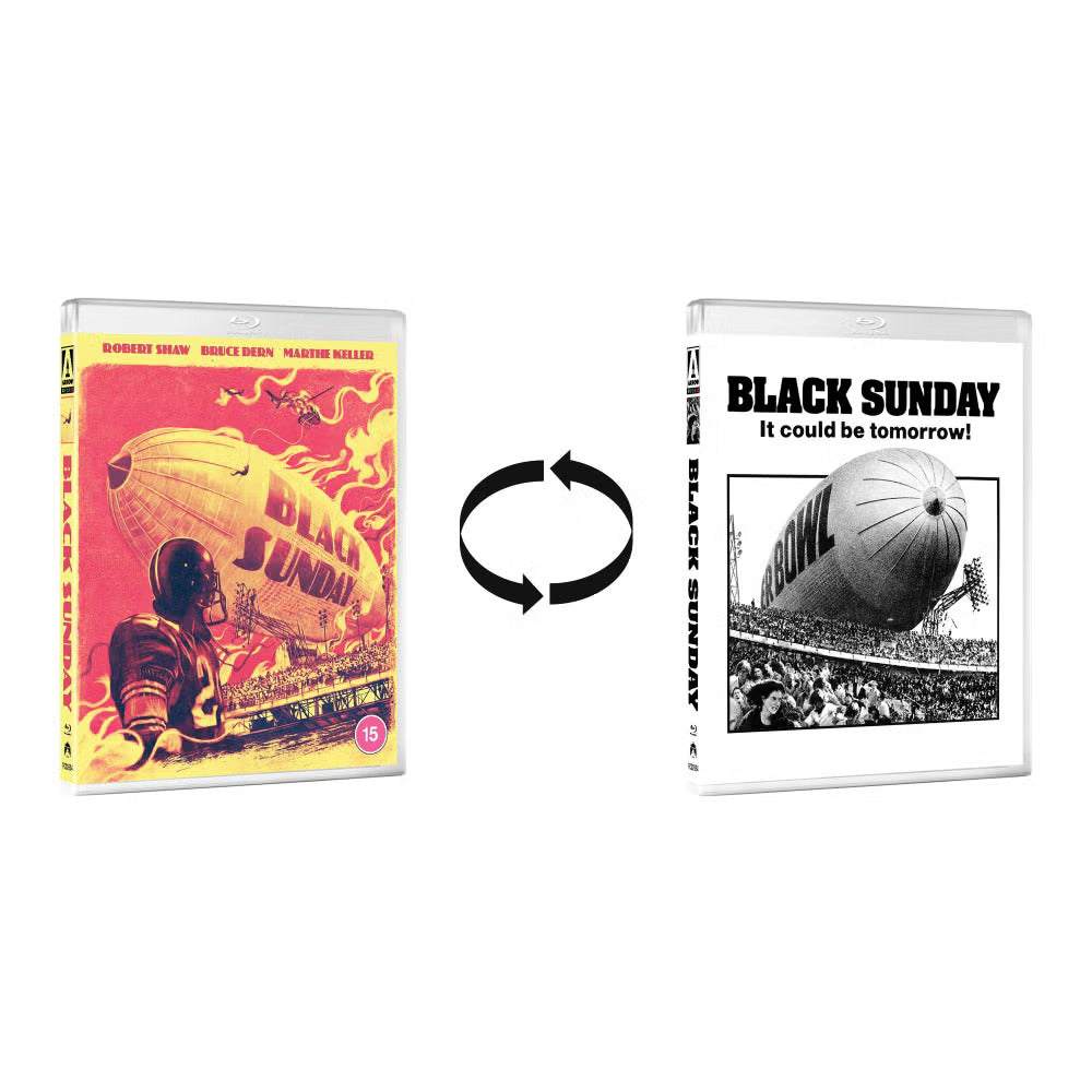 Limited edition Black Sunday 1977 Blu-ray with reversible slipcover and booklet, Region B, Arrow Films UK pre-order.