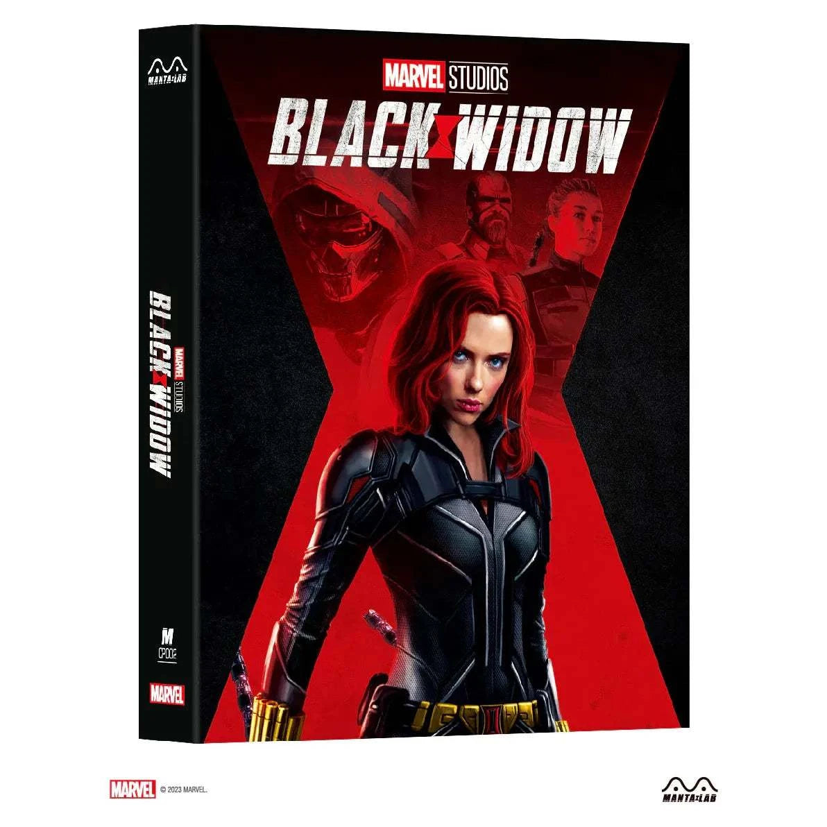 Black Widow Steelbook collectible lenticular full slip with embossed title and glossy finish featuring Marvel Studios design