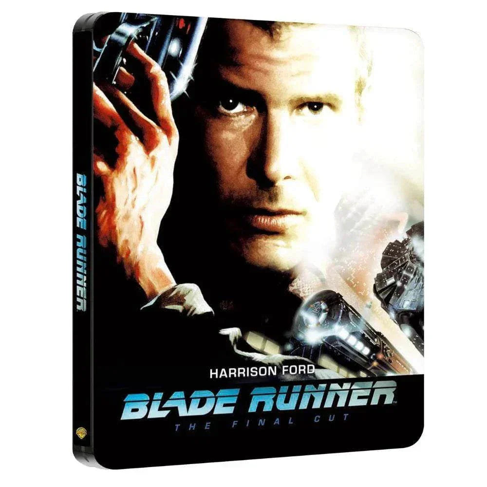 Blade Runner 4K Ultra HD limited edition steelbook with debossed title featuring Harrison Ford on cover