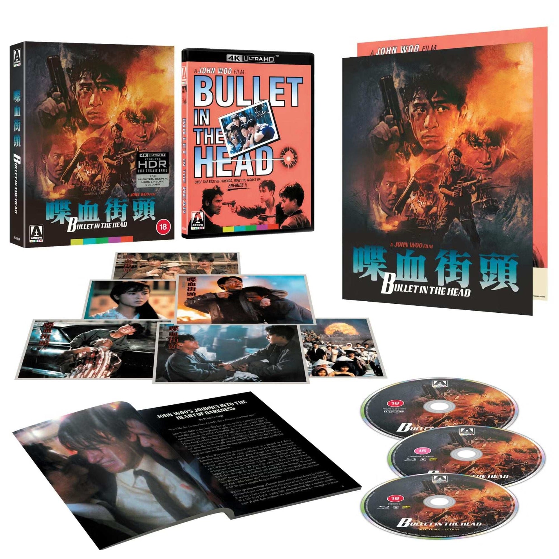 Bullet In The Head limited edition 4K UHD and Blu-Ray pre-order with slipcase by Arrow Films UK, Region Free B