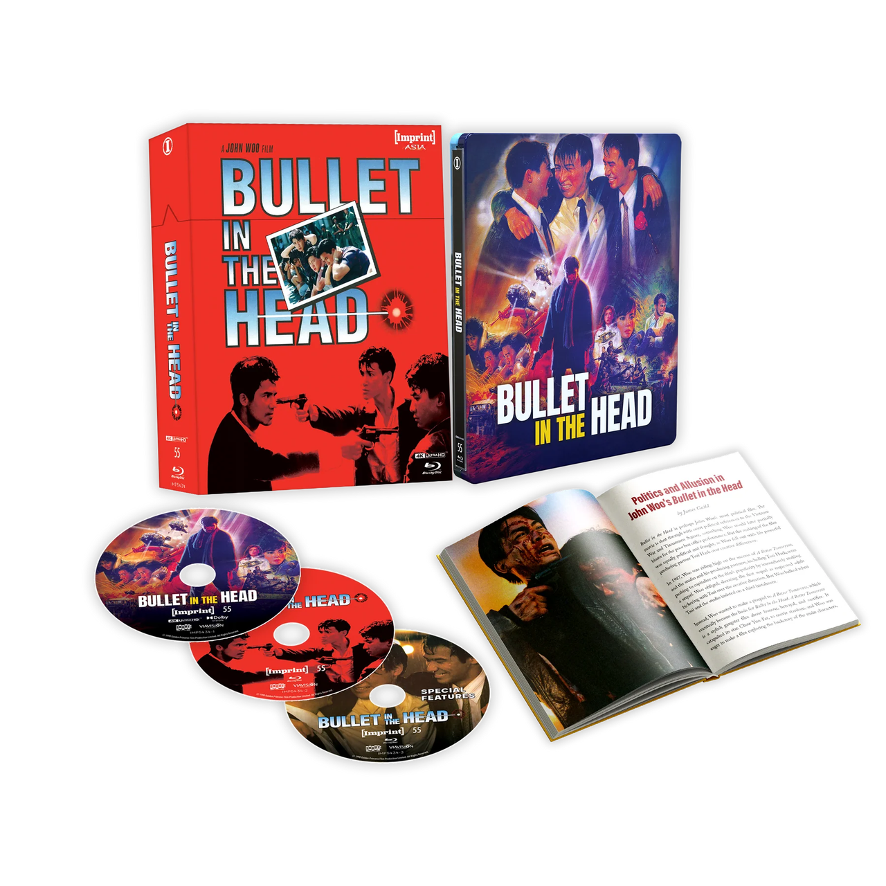 PRE-ORDER: Bullet In The Head (1990) Limited Edition 4K UHD & Blu-Ray Steelbook + Hardback Booklet in Hardbox (Imprint Asia) [REGION FREE]